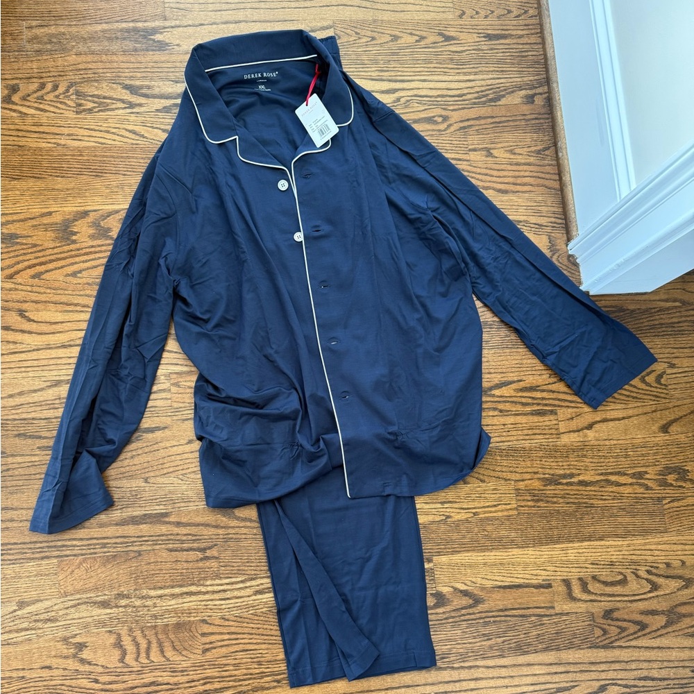 Derek Rose Navy Pajama Set